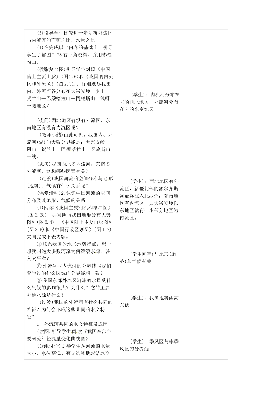 吉林省四平市第十七中学八年级地理上册 2.3.1 河流和湖泊教案 新人教版_第3页