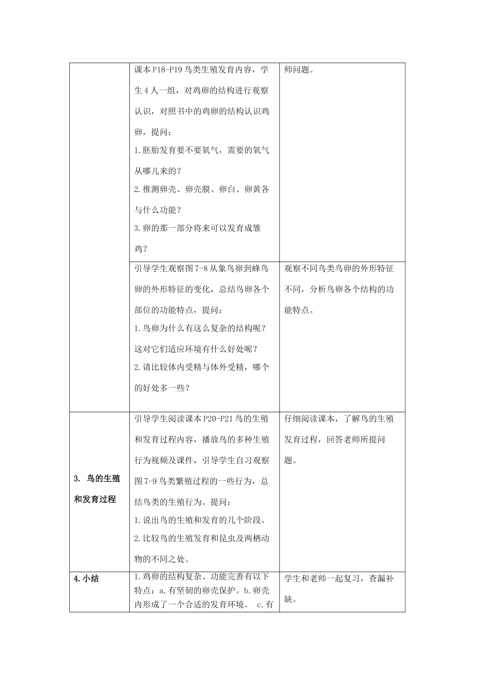 八年级生物下册 7.1.4 鸟的生殖和发育教案 新人教版_第2页