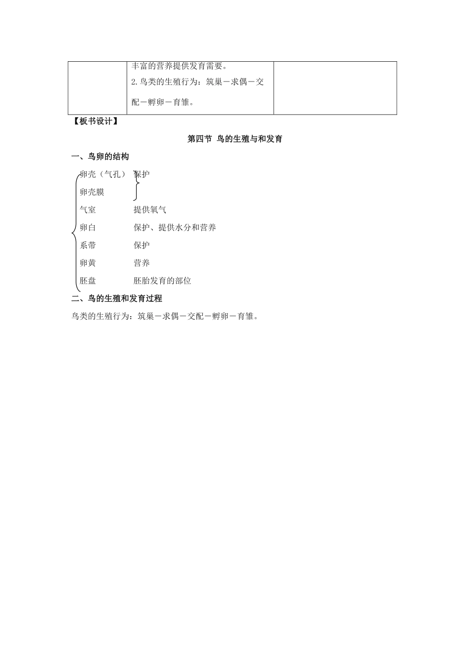 八年级生物下册 7.1.4 鸟的生殖和发育教案 新人教版_第3页