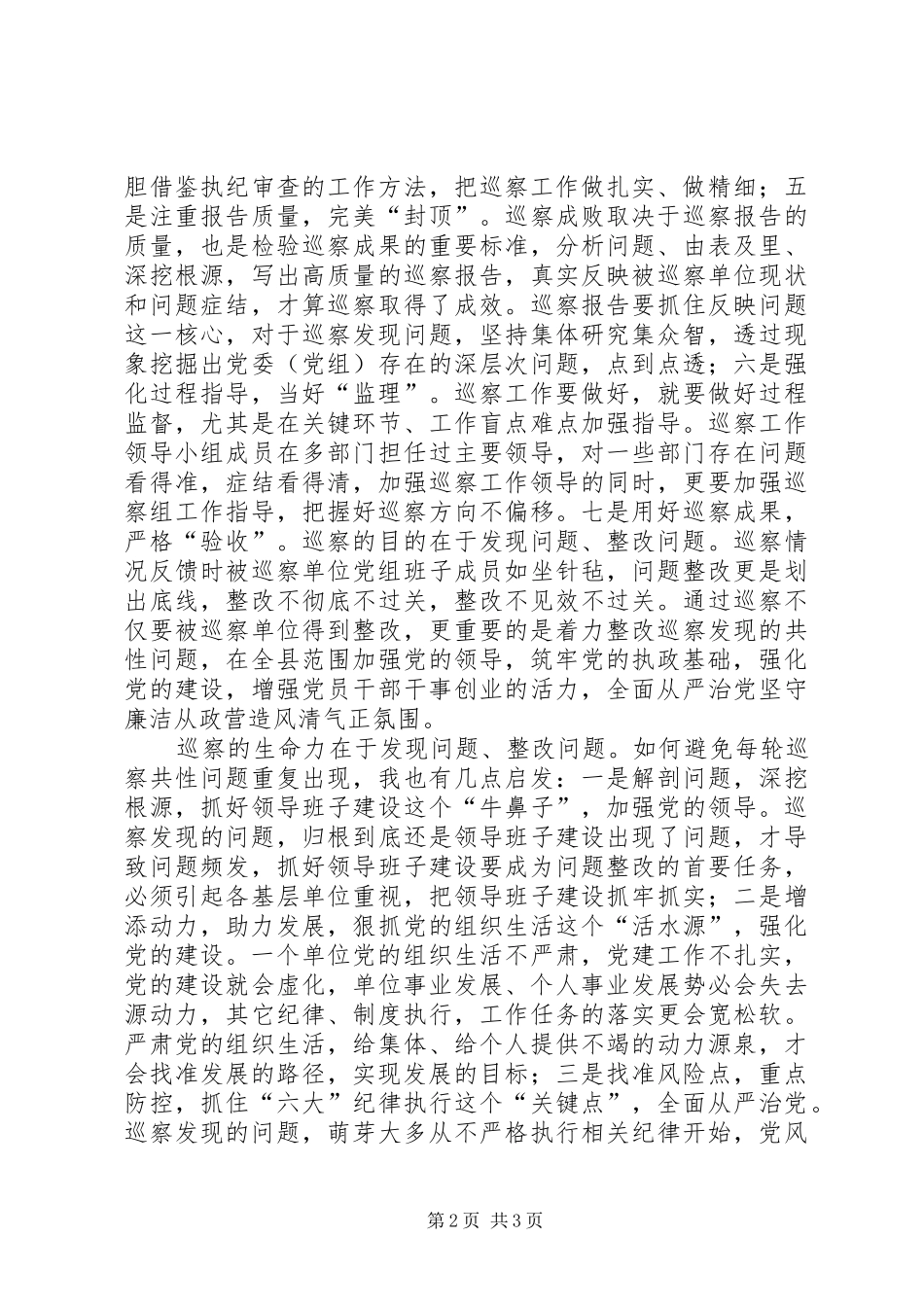 巡察工作体会和启示_第2页