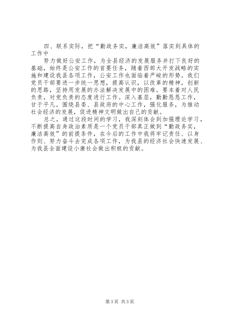 勤政务实、廉洁高效心得_第3页