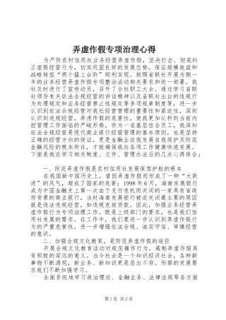 弄虚作假专项治理心得