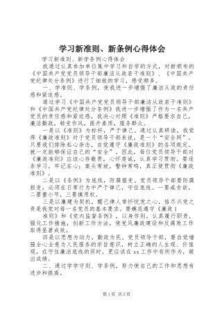 学习新准则、新条例心得体会