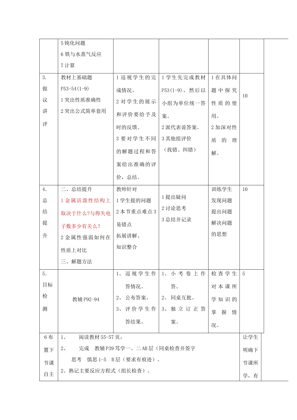 高中化学 第三章 金属及其化合物 3.1.3 金属的化学性质习题课教案 新人教版必修1-新人教版高一必修1化学教案_第2页