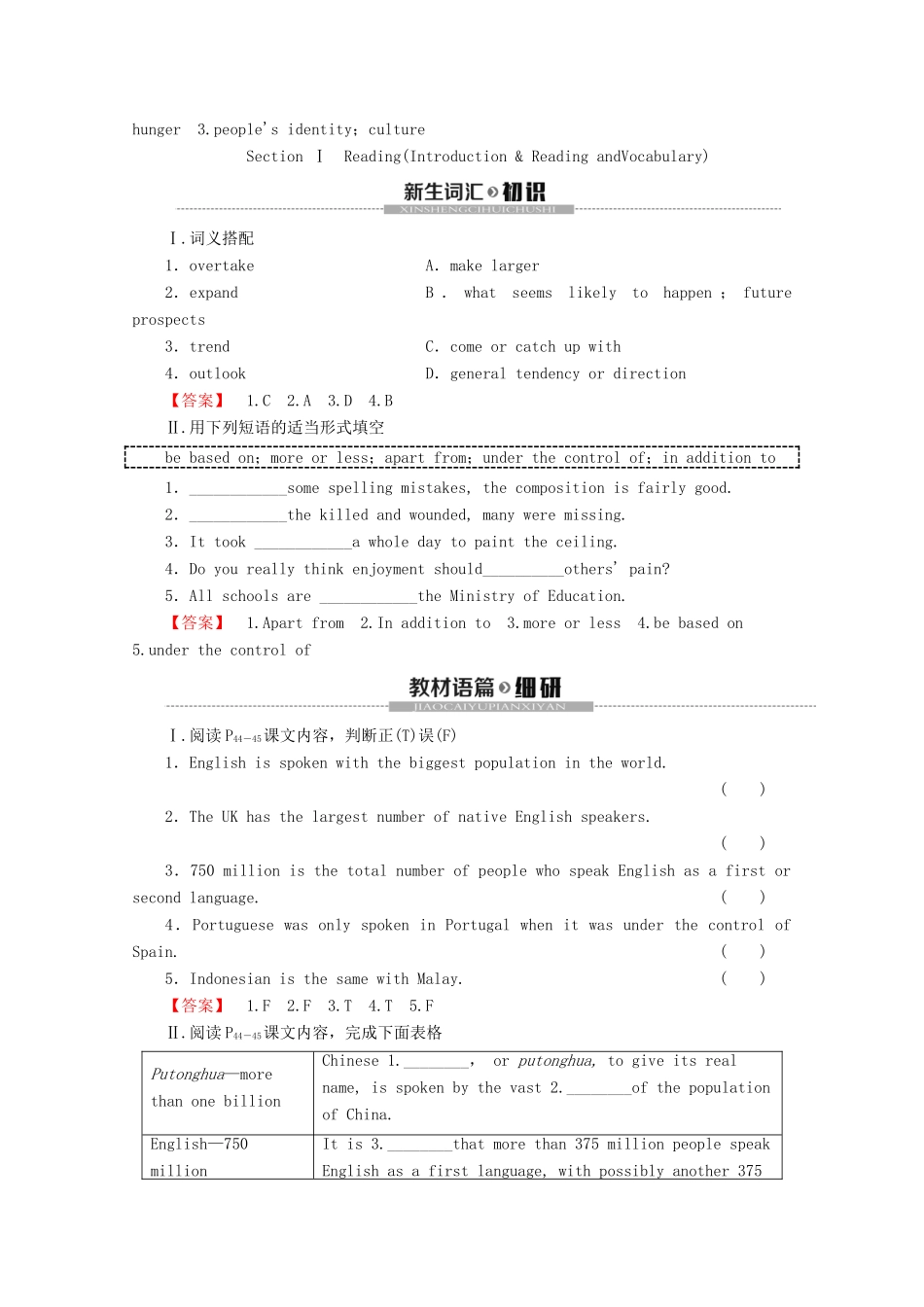 高中英语 Module 4 Languages of the World Section 1 Reading Introduction  Reading and Vocabulary（1）教案（含解析）外研版选修9-外研版高二选修9英语教案_第2页