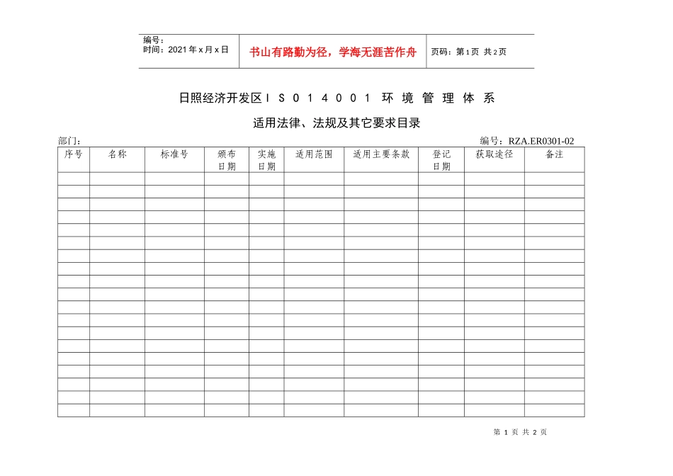 适用法律、法规及其它要求目录_第1页
