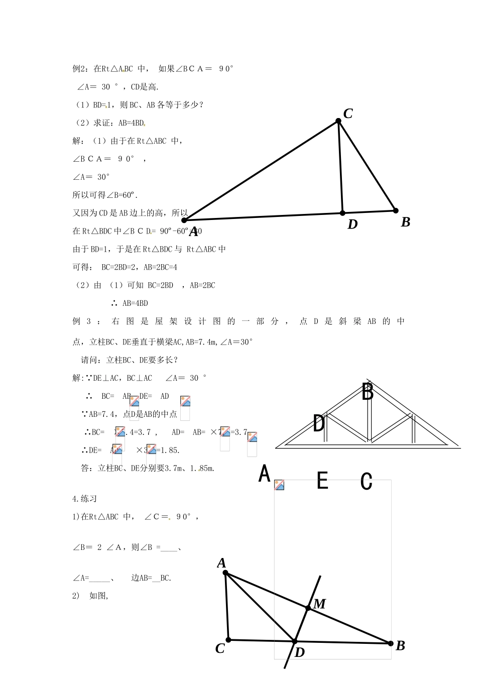 河南省濮阳市南乐县张果屯乡中学八年级数学上册《12.3.2等边三角形（二）》教案 新人教版_第2页