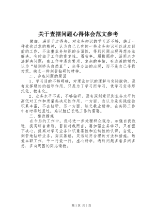 关于查摆问题心得体会范文参考
