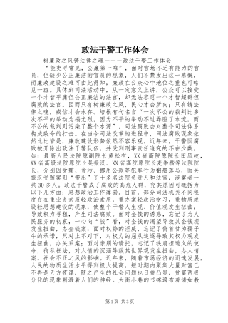 政法干警工作体会