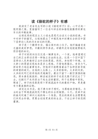 读《骆驼的样子》有感