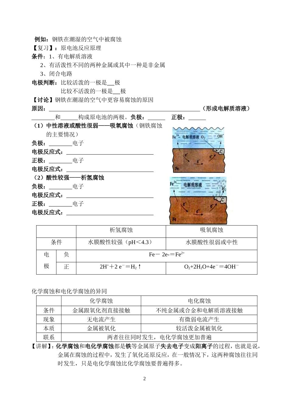 二节金属腐蚀和防护教学设计_第2页
