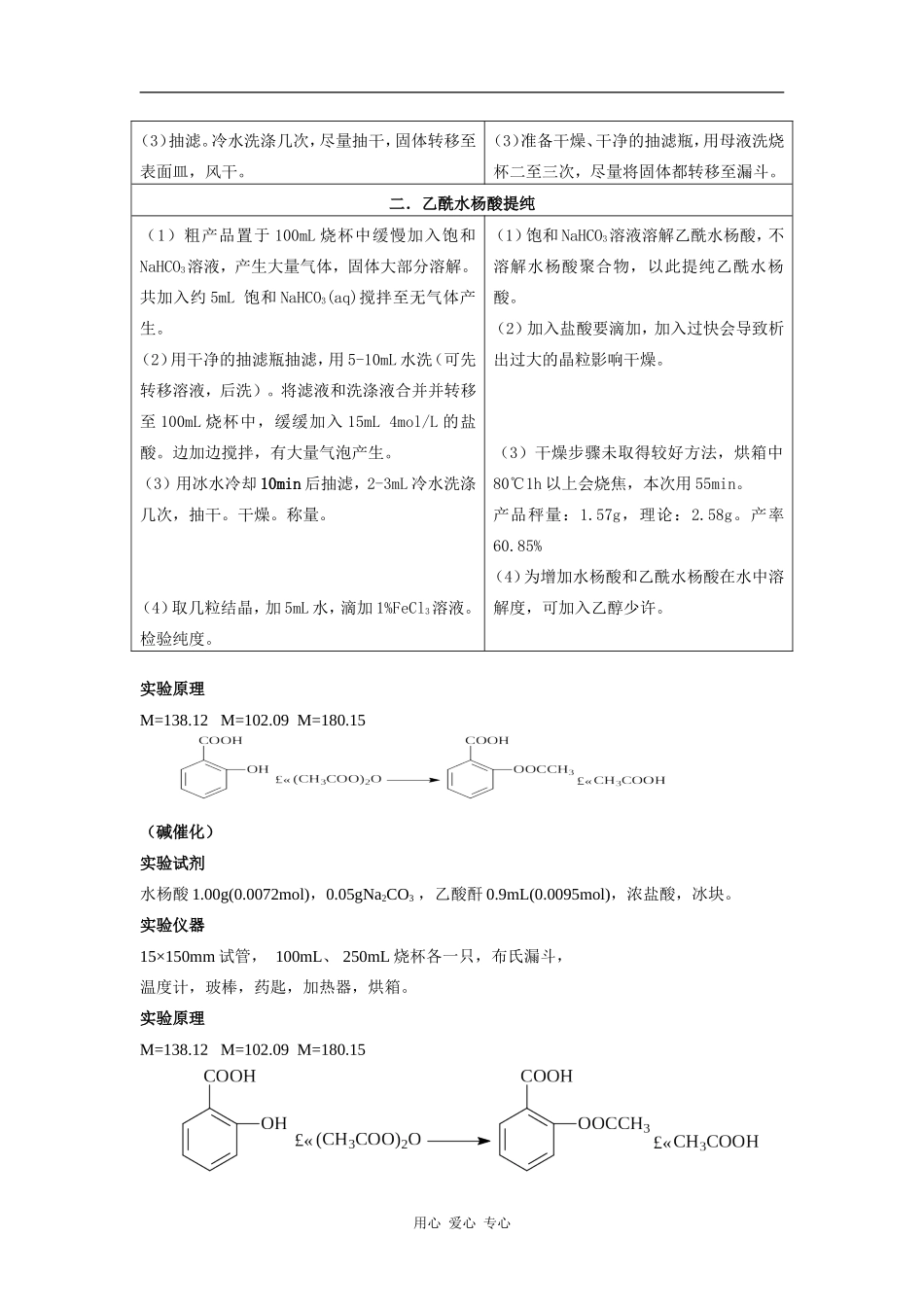 高中化学《阿司匹林的合成》教案_第2页