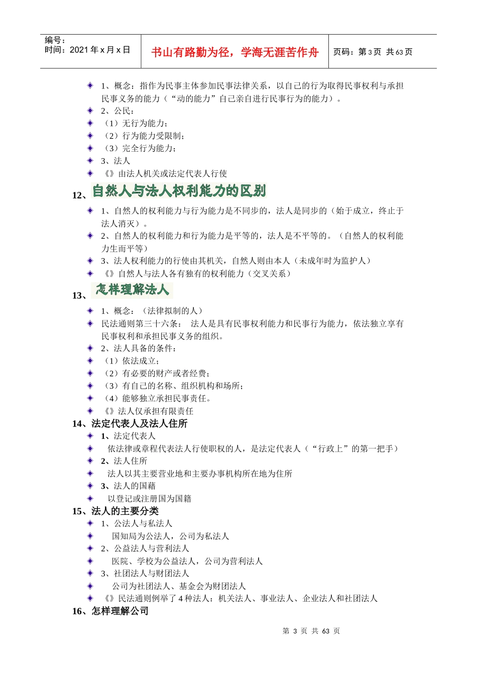 相关法律知识知识点串讲-北京考前培训(审业部-韩晓春)2_第3页