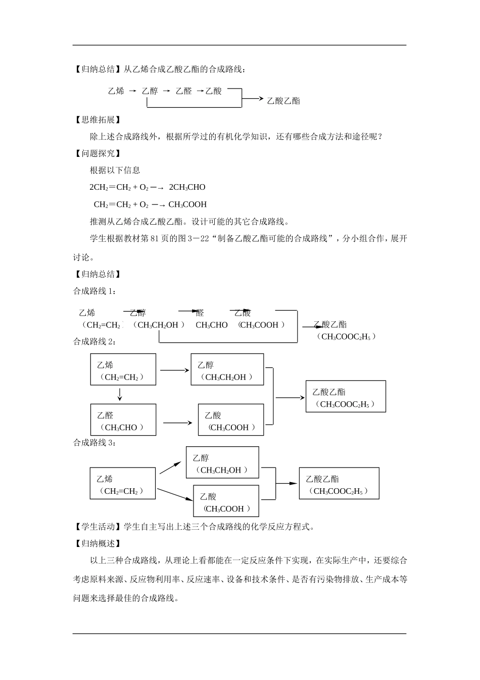 高中化学：3.3.1简单有机物的合成 教案 苏教版必修2_第2页