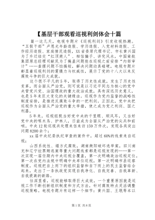 【基层干部观看巡视利剑体会十篇