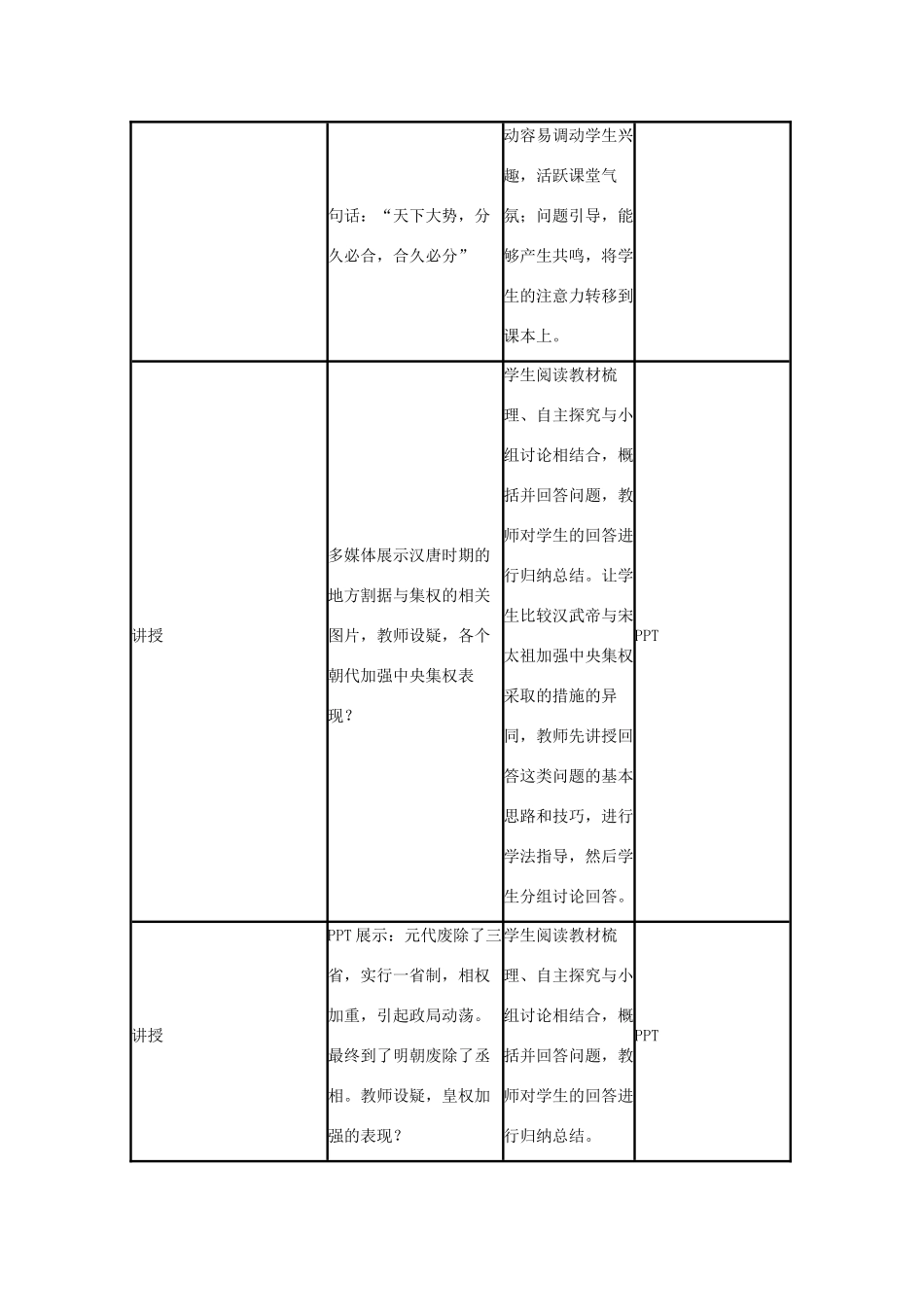 高中历史 第4课 专制集权的不断加强教案8 岳麓版必修1-岳麓版高一必修1历史教案_第3页