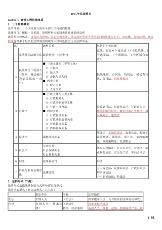 建造师一级工程法规重点(XXXX年最全面)