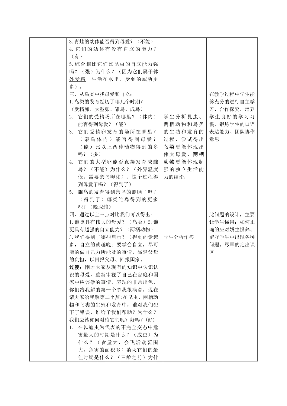 -八年级生物上册 第4单元 第2章 动物的生殖和发育复习教案 济南版-济南版初中八年级上册生物教案_第3页