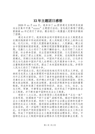 XX年主题团日感想