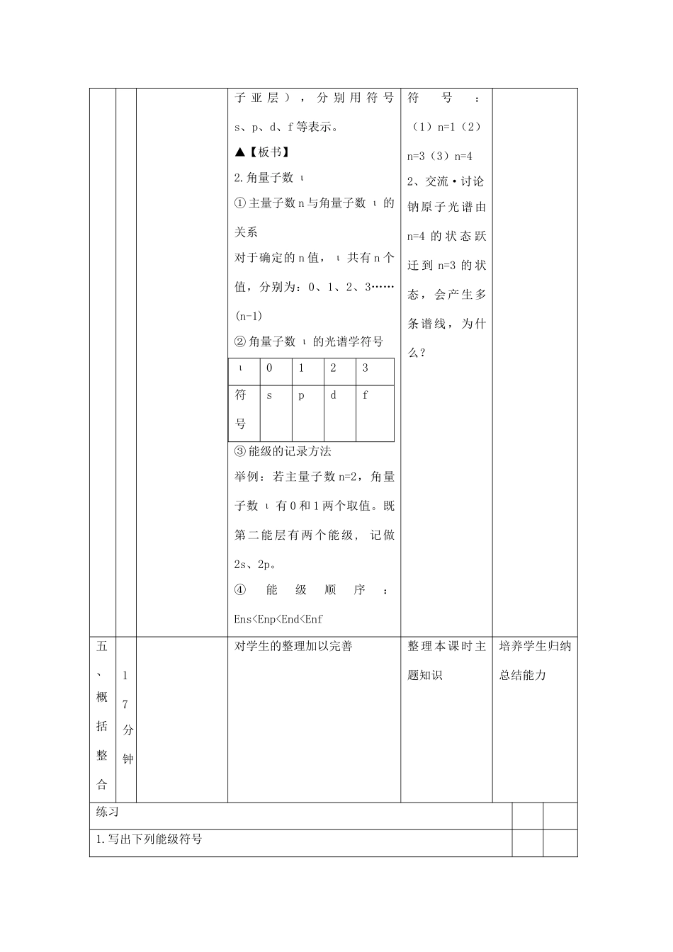 高中化学 第1章 原子结构 1.1 原子结构模型（第2课时）教案 鲁科版选修3-鲁科版高中选修3化学教案_第3页