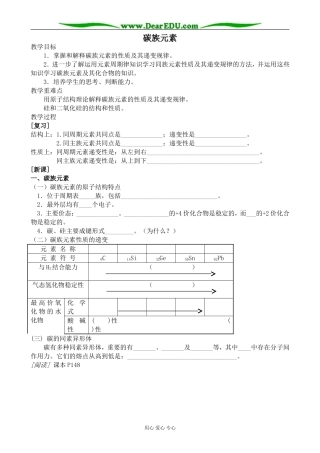 高中化学第一册必修碳族元素人教版