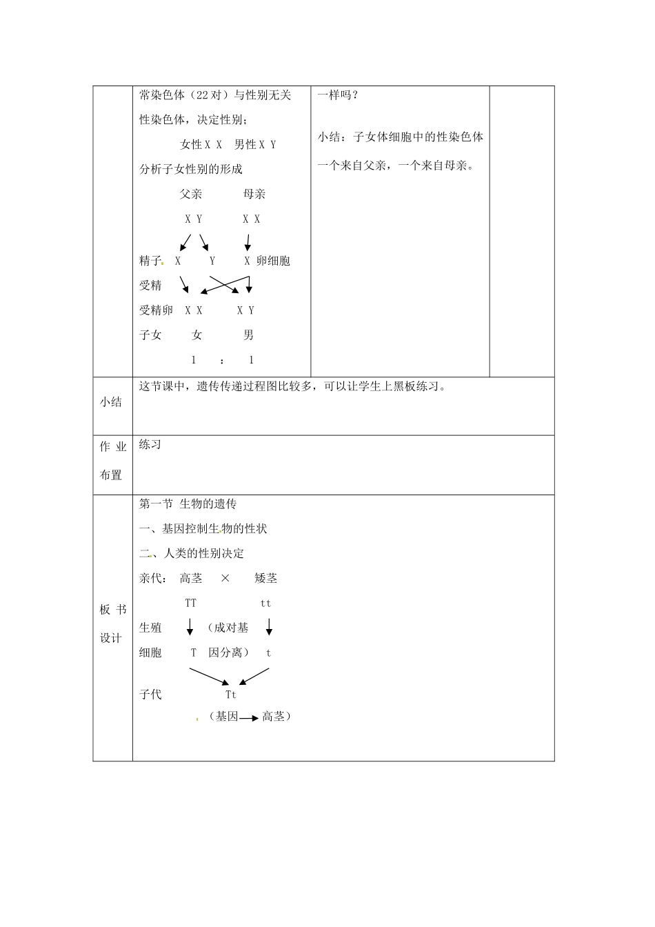 江苏省丹阳市第三中学八年级生物下册《21-1-2 生物的遗传》教案 苏科版_第3页