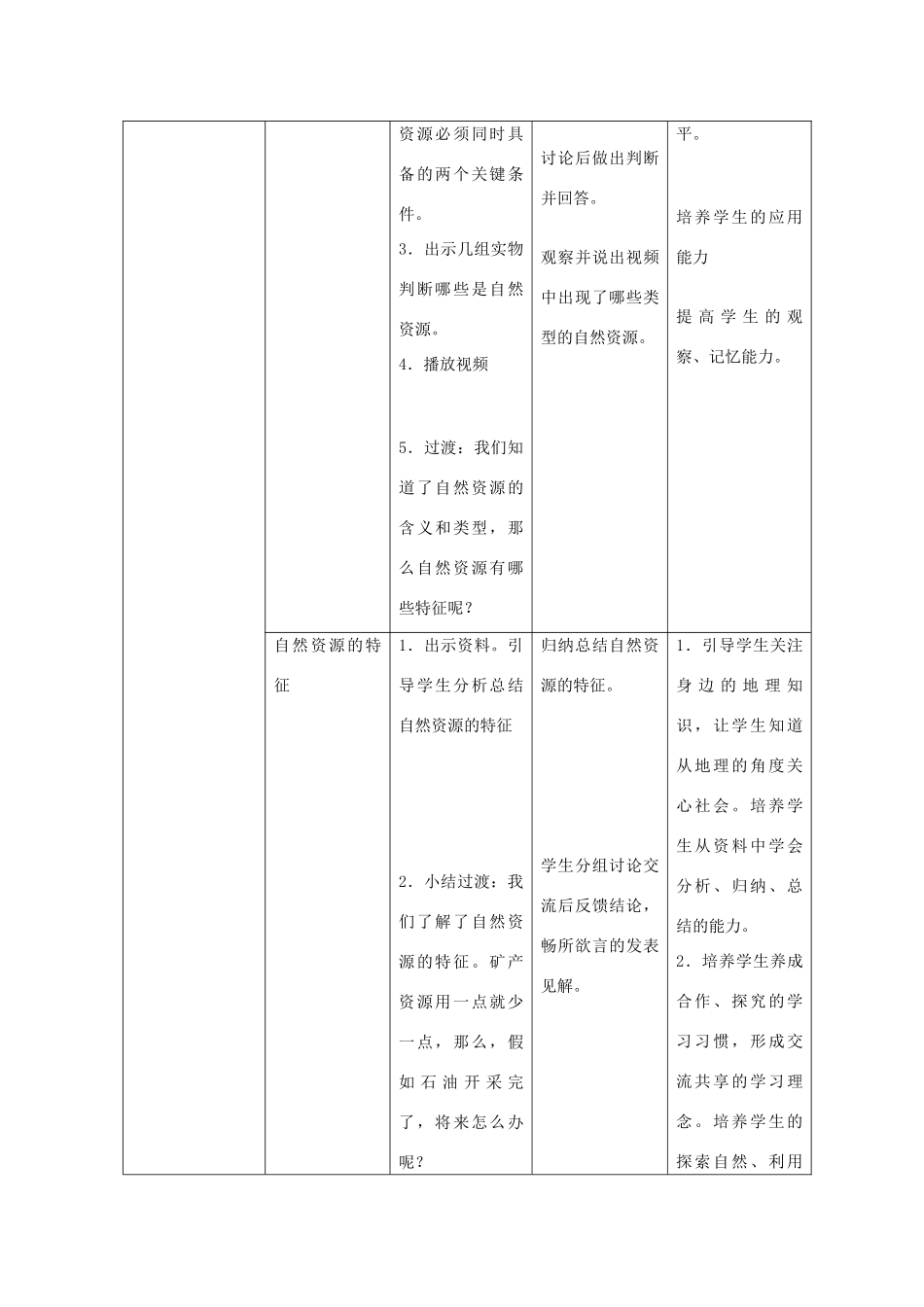 八年级地理上册 自然资源概况教学设计 湘教版_第2页
