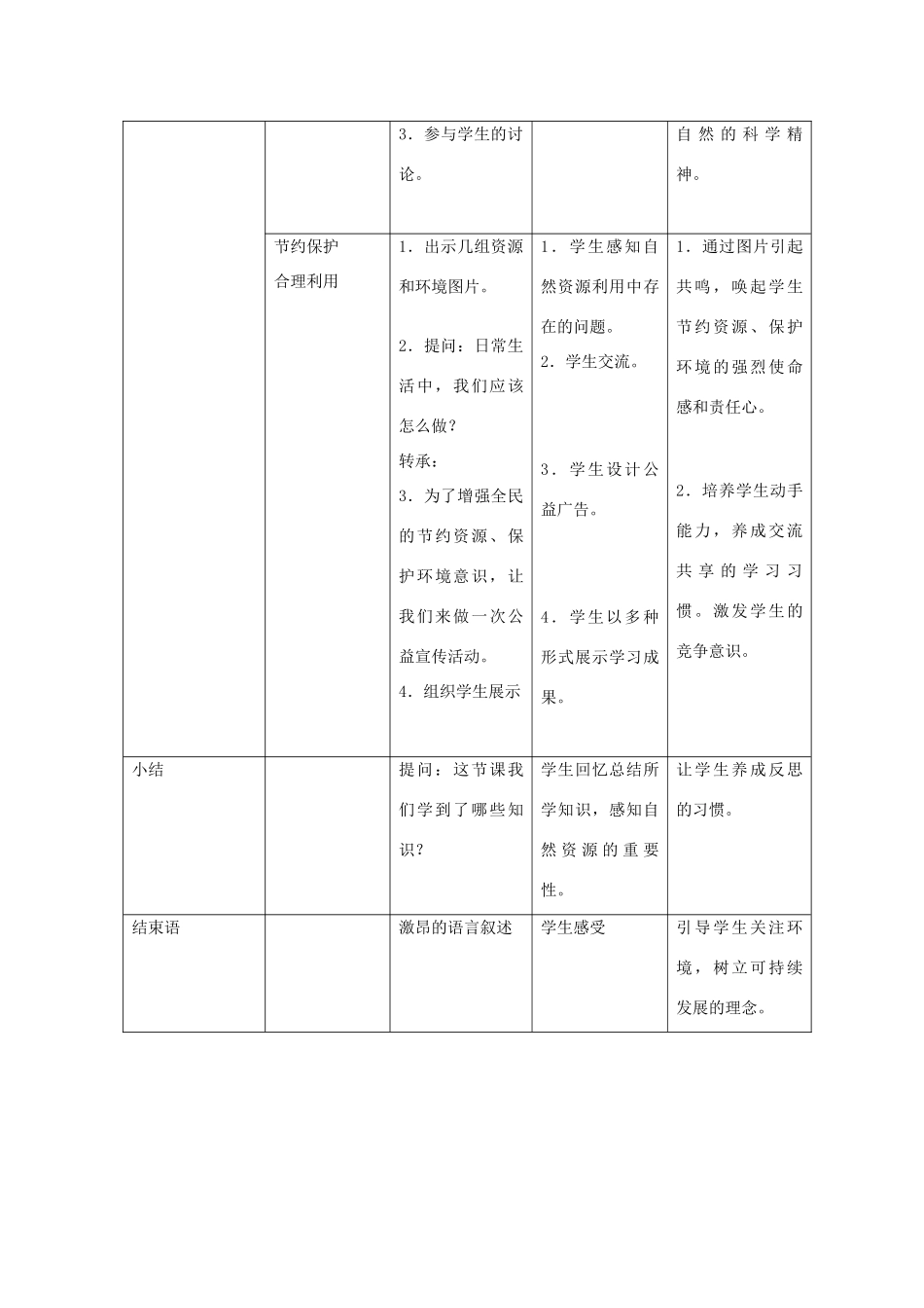 八年级地理上册 自然资源概况教学设计 湘教版_第3页
