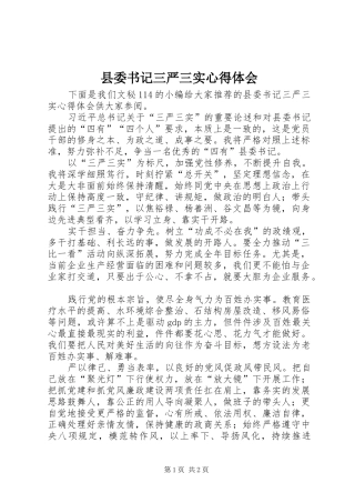 县委书记三严三实心得体会