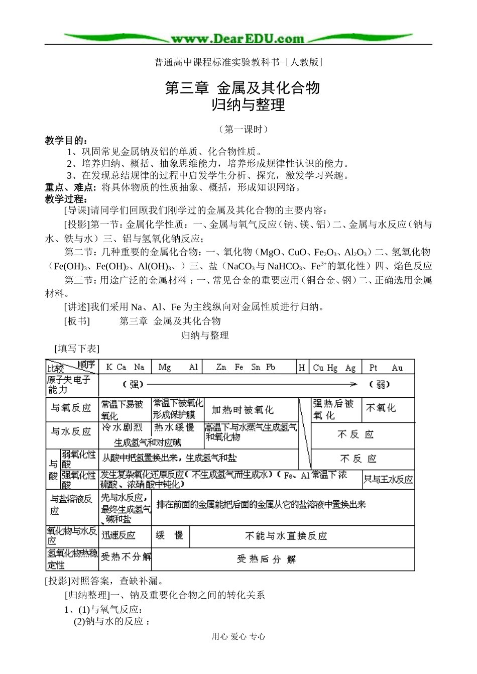 第三章  金属及其化合物第一课时_第1页