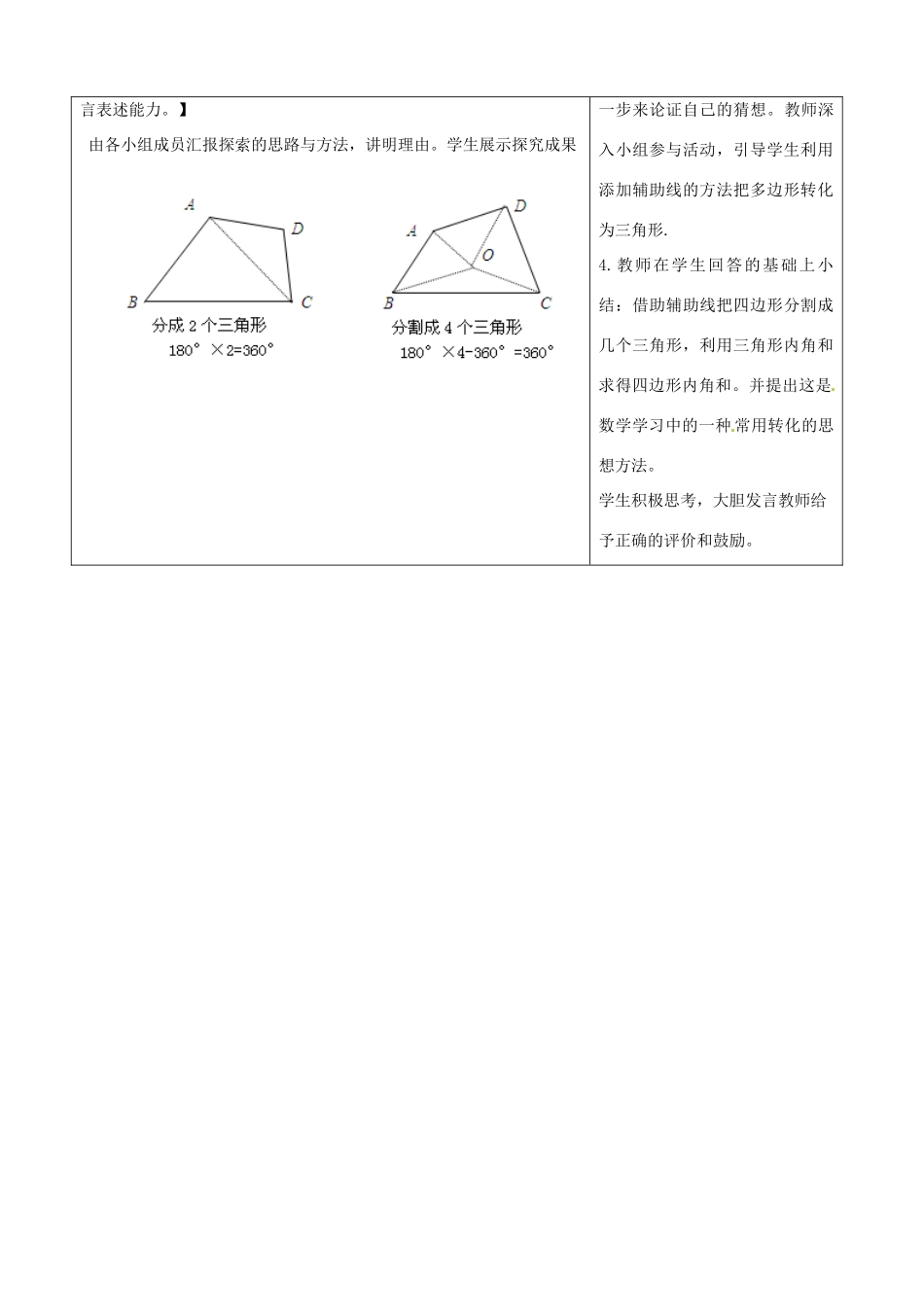 吉林省长春市第一零四中学七年级数学下册《多边形的内角和》教学设计 新人教版_第2页