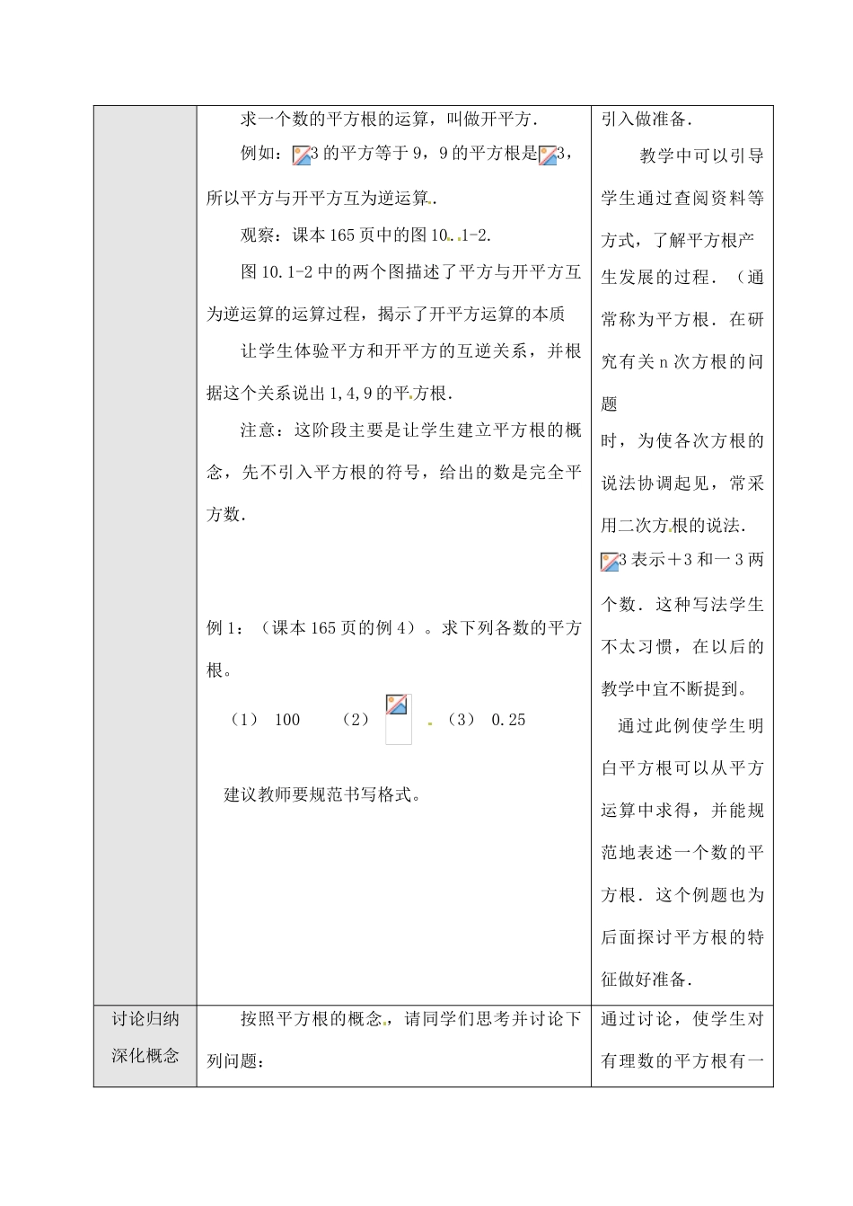 黑龙江省虎林市八五零农场学校七年级数学下册 10.1 平方根（3）教案 人教新课标版_第2页
