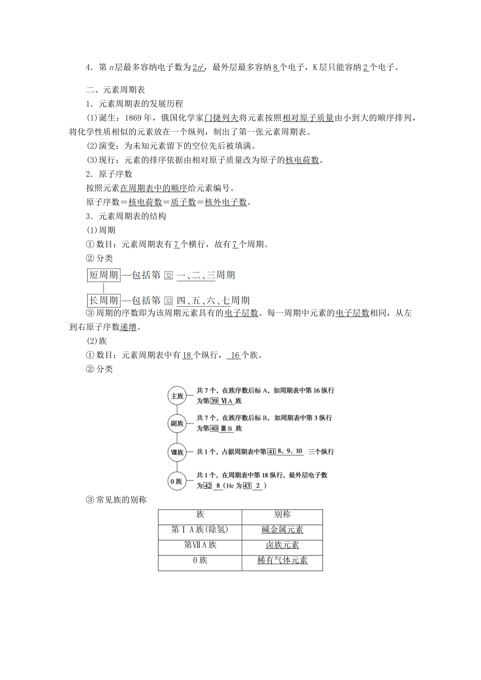 高中化学 第四章 物质结构 元素周期律 4.1.1 原子结构与元素周期表教案 新人教版必修第一册-新人教版高一第一册化学教案_第2页