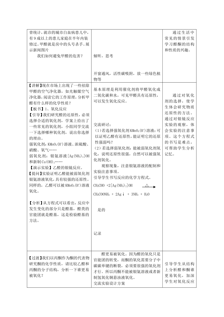 高中化学 第2章 第3节 醛和酮、糖类 第2课时 醛酮的化学性质教案 鲁科版选修5-鲁科版高二选修5化学教案_第2页