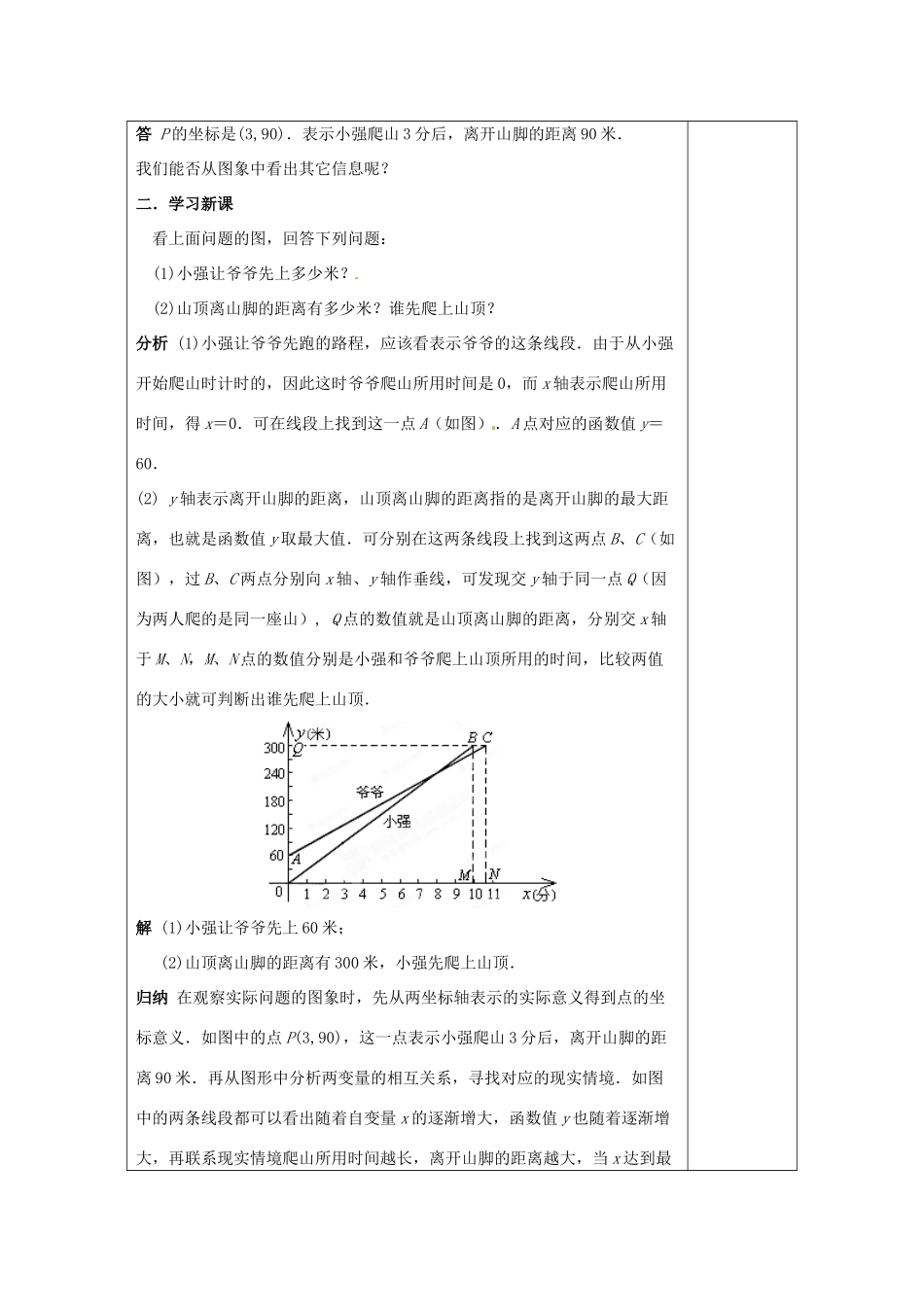 河南省洛阳市下峪镇初级中学八年级数学上册《函数的图象》教案2 新人教版_第2页