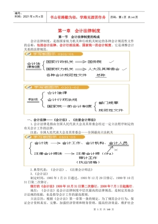XXXX江苏会计证考试财经法规精华