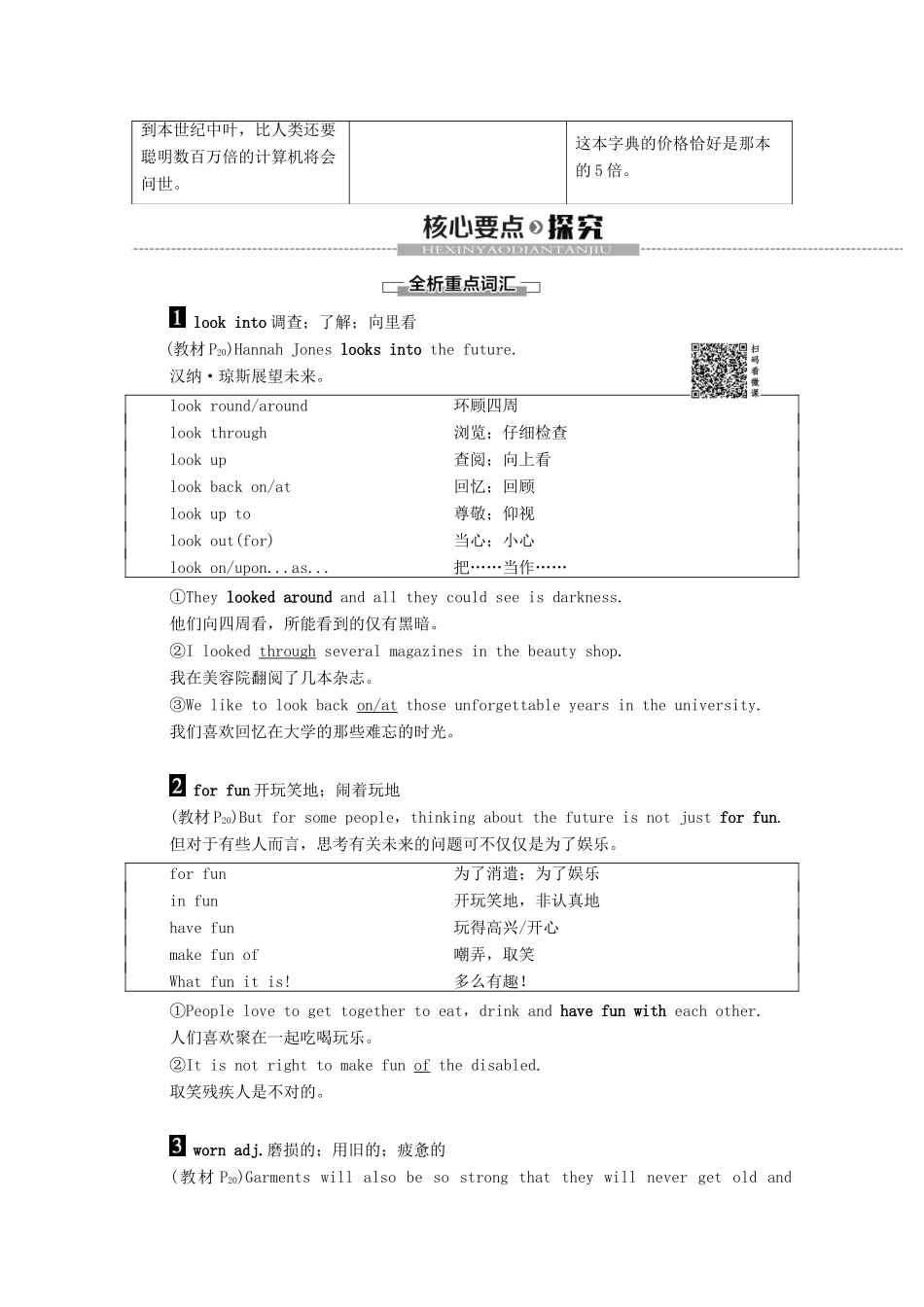 高中英语 Unit 20 New Frontiers Section Ⅱ Language Points （Ⅰ）（Warm-up  Lesson 1）（教师用书）教案 北师大版选修7-北师大版高二选修7英语教案_第3页