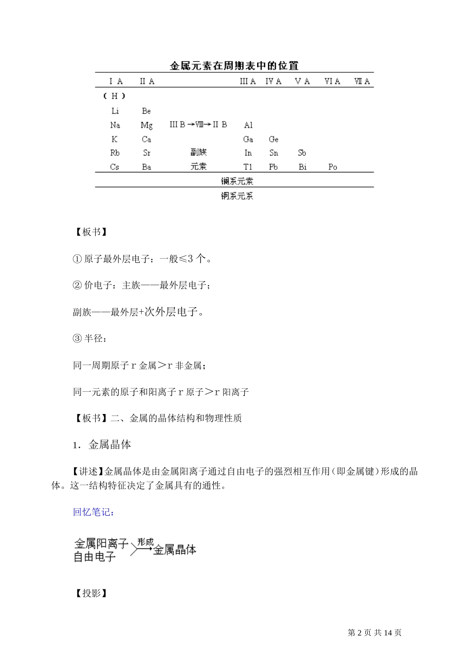 第二轮复习教案金属元素单质的性质和制法_第2页
