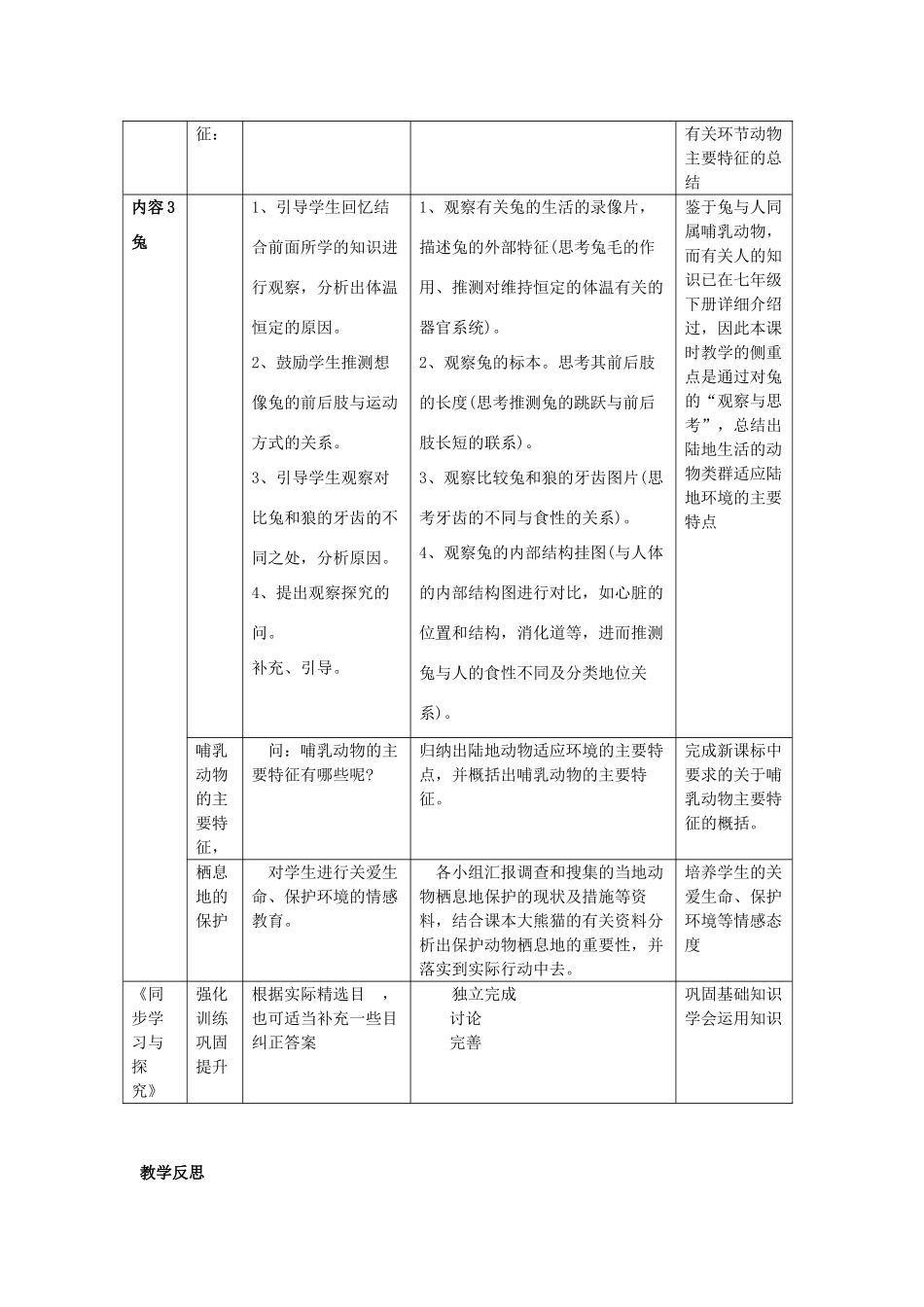 八年级生物上册 第五单元　生物圈中的其他生物 第二节　陆地生活的动物名师教案3 人教新课标版_第3页