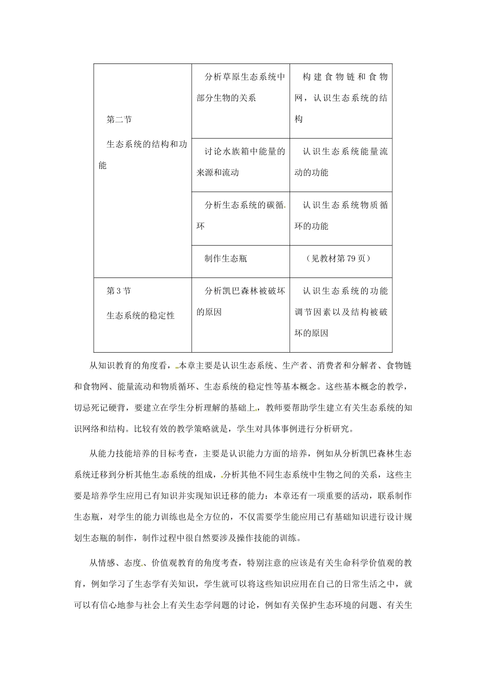 八年级生物上册 第23章第1节 生态系统概述 精品教案 北师大版_第2页