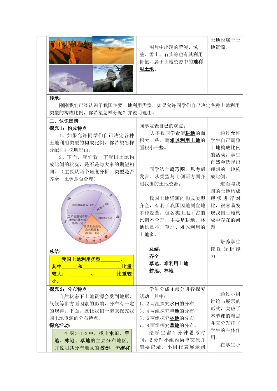 八年级地理上册 3.1 合理利用土地资源教案 （新版）商务星球版_第3页