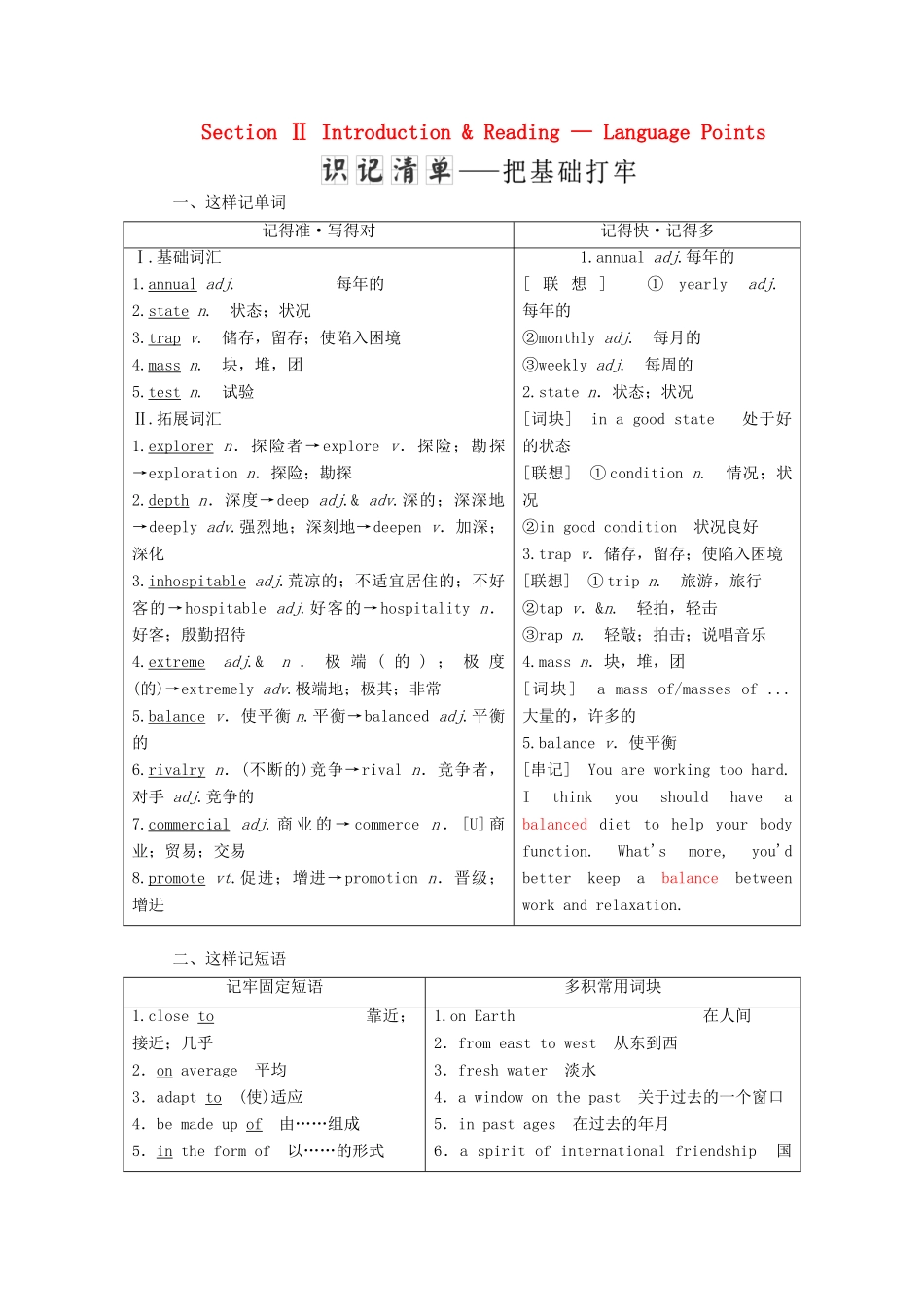 高中英语 Module 1 Deep South Section Ⅱ Introduction  Reading — Language Points教案（含解析）外研版选修8-外研版高二选修8英语教案_第1页