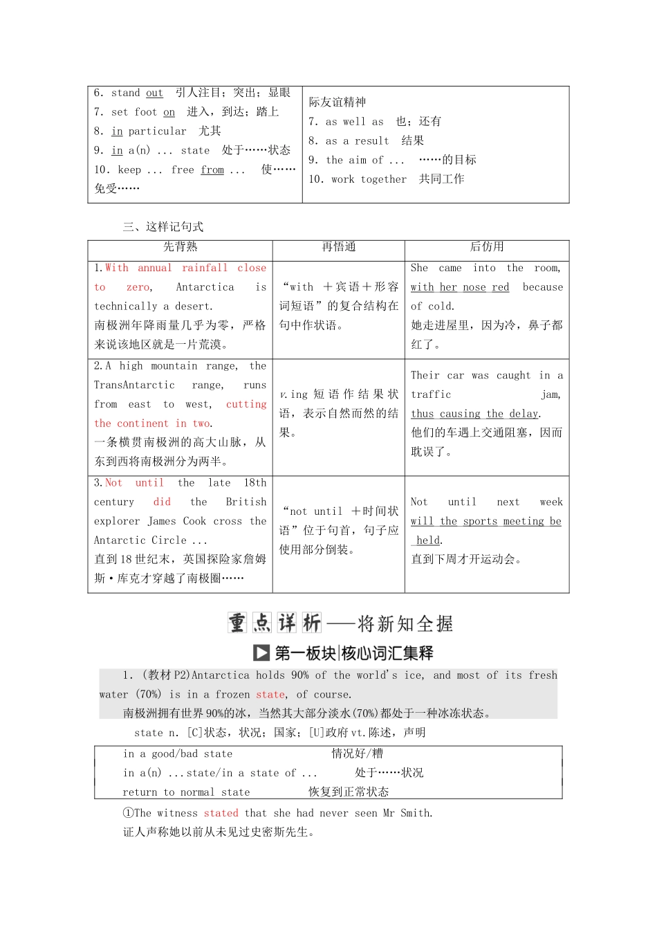 高中英语 Module 1 Deep South Section Ⅱ Introduction  Reading — Language Points教案（含解析）外研版选修8-外研版高二选修8英语教案_第2页