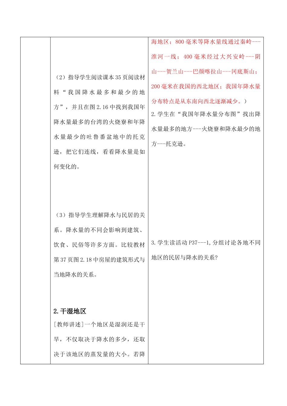 八年级地理上册第二单元第二节气候多样季风显著第二课时教案中图版_第3页