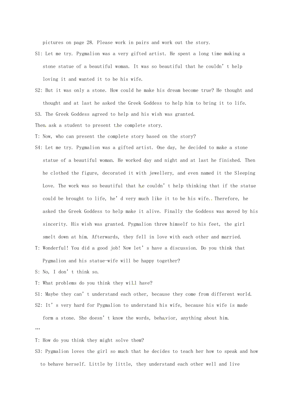 高中英语《Unit4 Pygmalion Warming up and reading》教案 新人教版选修8-新人教版高二选修8英语教案_第2页