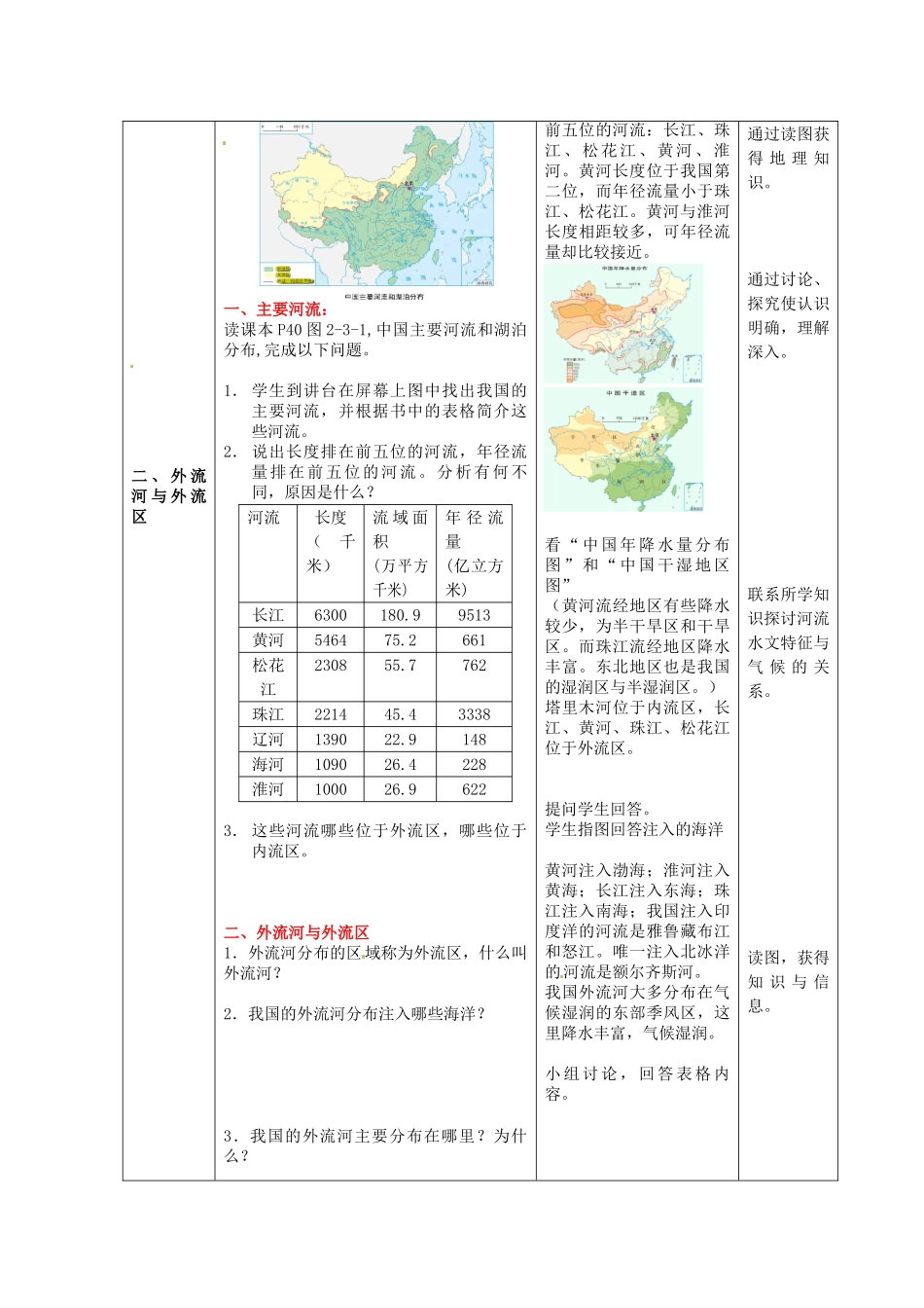 八年级地理上册 第2章 第3节 河流和湖泊（第1课时）教案 （新版）商务星球版_第2页