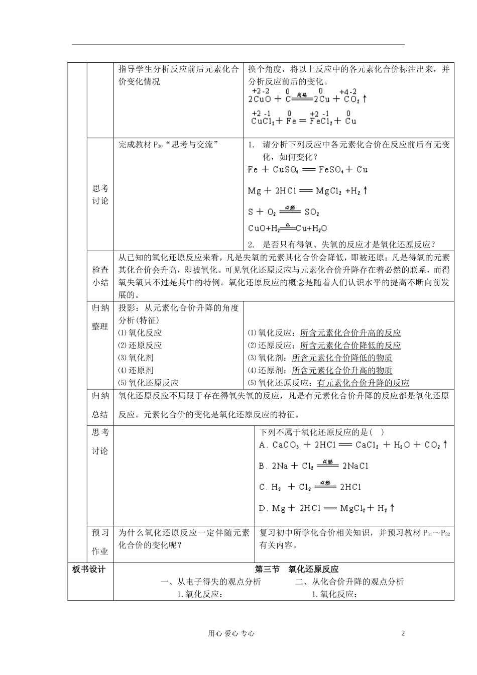 高中化学《氧化还原反应》教案18 新人教版必修1_第2页