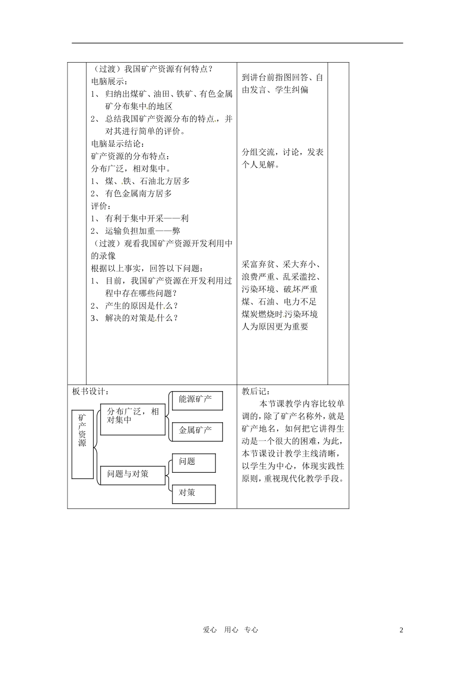 八年级地理上册 第一节自然资源概况教案 湘教版_第2页