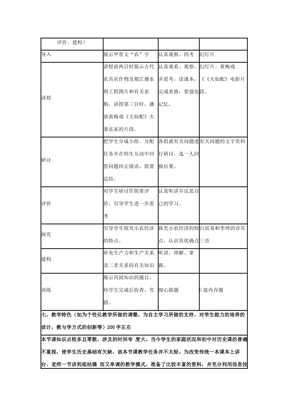 高中历史 第1课 精耕细作农业生产模式的形成教案4 岳麓版必修2-岳麓版高一必修2历史教案_第3页