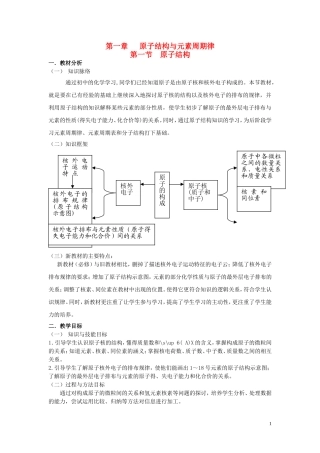 高中化学 1.1原子结构教案 鲁科版必修2-鲁科版高一必修2化学教案